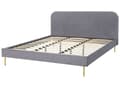 Miniatyrbillede 6 af 10: Velourseng Grå 180 x 200 cm Minimalistisk Stil Gyldne ben med Stel og Sengegavl