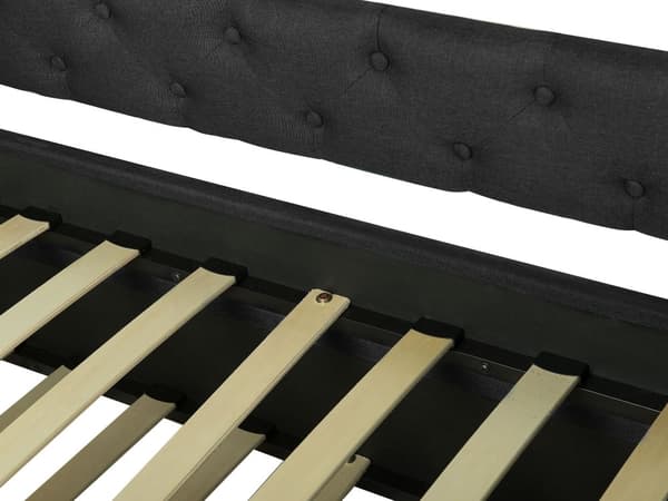 Enkeltseng Mørkegrå Polyester 80 x 200 cm Junior Sofa Seng med Udtræk til Dobbeltseng Quiltet Ryglæn til Børneværelse Multifunktionel Design