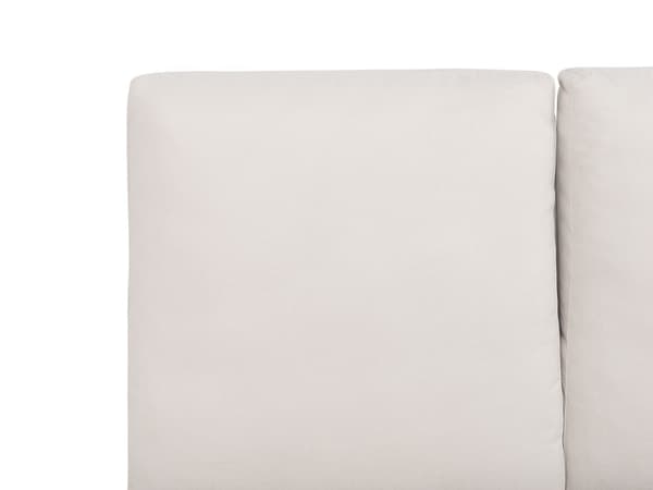 Seng med stel, beige betrukket med chenille stof 160 x 200 cm med sengegavl