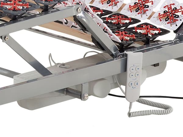 Set av 2 180 x 200 cm Sängramar med Spjälar Elektriskt Justerbar Trä Stål