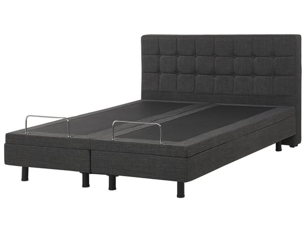 Dubbelsäng Elektrisk Mörkgrå 160 x 200 cm Fjärrkontroll Ställbar Linnetyg
