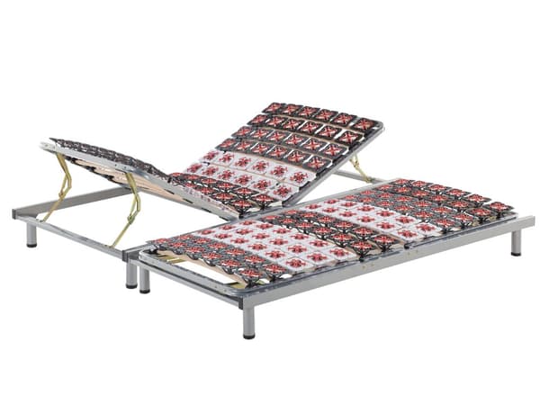 Set av 2 Enkel Sängram Manuellt Justerbar Stabila Träspjälar Metallram