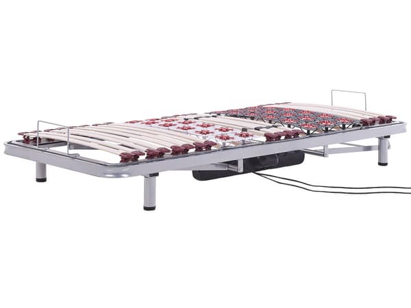 Set av 2 Sängramar 180 x 200 cm Elektriskt Justerbara Stabila Träspjälar Metallram