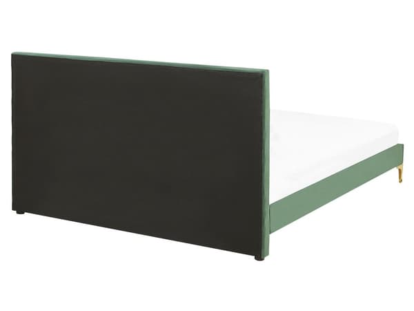 Parisänky tummanvihreä sametti verhoiltu 160 x 200 cm sälepohja punottu sängynpääty moderni glamour tyyli