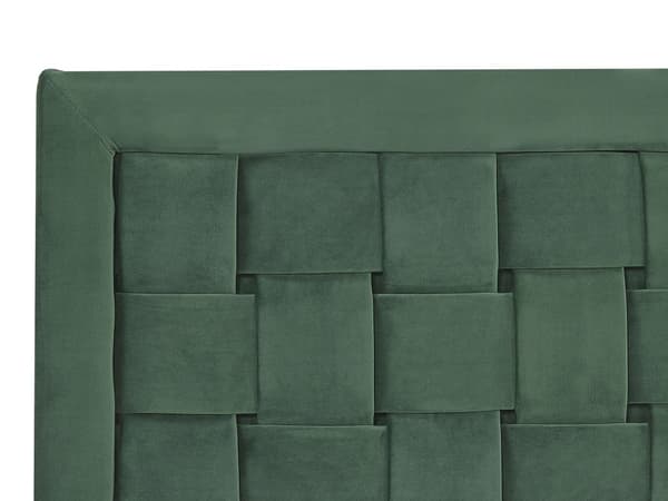 Parisänky tummanvihreä sametti verhoiltu 160 x 200 cm sälepohja punottu sängynpääty moderni glamour tyyli