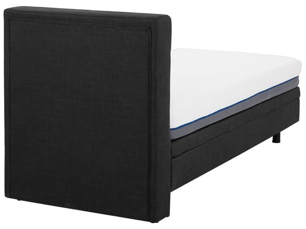 Elevationsseng Mørkegrå Polyester 80 x 200 cm Elektrisk Enkeltmandsseng Justerbar Seng med Fjernbetjening Sengeramme med Gavl
