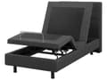 Miniatyrbillede 1 af 11: Elevationsseng Mørkegrå Polyester 80 x 200 cm Elektrisk Enkeltmandsseng Justerbar Seng med Fjernbetjening Sengeramme med Gavl