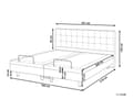 Miniatyrbillede 3 af 11: Elevationsseng Beige Polstret 160 x 200 cm Bedste Dobbeltseng med Madras Elevation Elektrisk Justerbar Quiltet Tuftet Sengegavl Soveværelse
