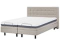 Miniatyrbillede 5 af 11: Elevationsseng Beige Polstret 160 x 200 cm Bedste Dobbeltseng med Madras Elevation Elektrisk Justerbar Quiltet Tuftet Sengegavl Soveværelse