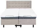 Miniatyrbillede 6 af 11: Elevationsseng Beige Polstret 160 x 200 cm Bedste Dobbeltseng med Madras Elevation Elektrisk Justerbar Quiltet Tuftet Sengegavl Soveværelse