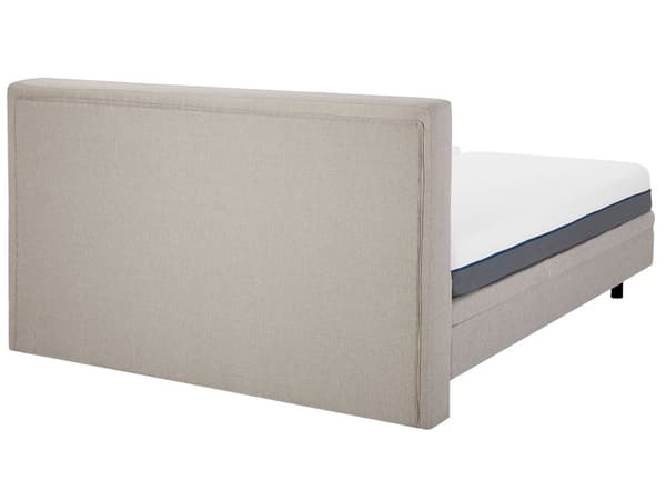 Elevationsseng Beige Polstret 160 x 200 cm Bedste Dobbeltseng med Madras Elevation Elektrisk Justerbar Quiltet Tuftet Sengegavl Soveværelse