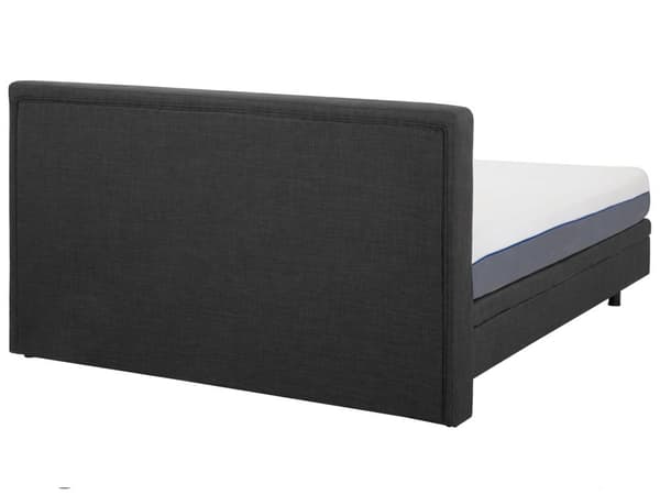 Elevationsseng Mørkegrå Polyester 160 x 200 cm Elektrisk Dobbelt Justerbar Seng med Fjernbetjening Sengeramme med Gavl To Mands