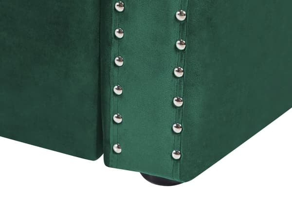 Dagbädd Grön Sammet 90 x 200 cm Lamellram med Knappar Dekorativ Sängram Glam
