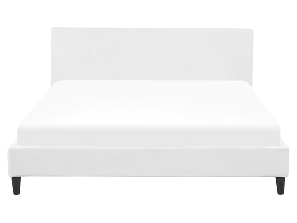 Velourseng Hvid 160 x 200 cm med Ramme og Sengegavl