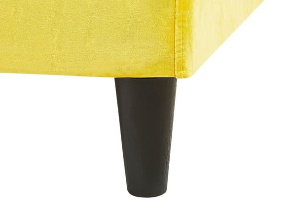 Velourseng Gul 160 x 200 cm med Ramme og Sengegavl