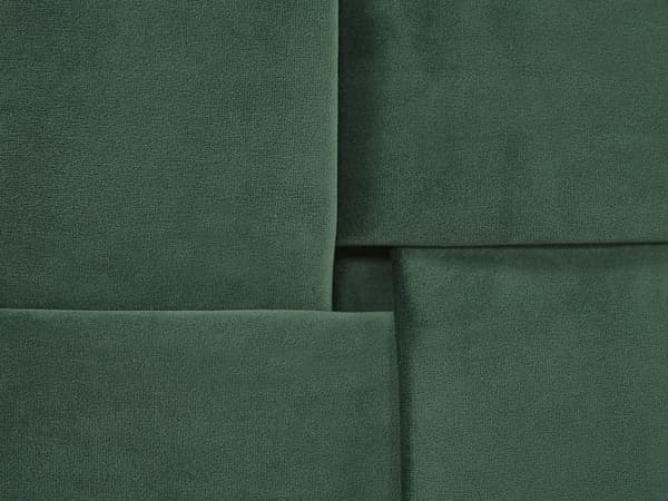 Velourseng Grøn Polstret Guld Metalben 140 x 200 cm Halvanden Mands Seng med Flet Origami Sengegavl Moderne Glamour Soveværelse Indretning