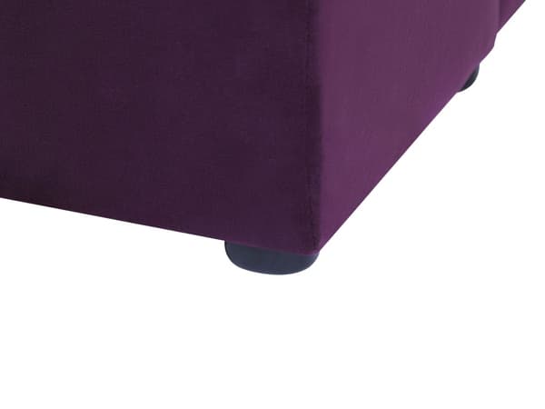 Velour Seng Violet med Ramme 140 x 200 cm høj Sengegavl med Kommode