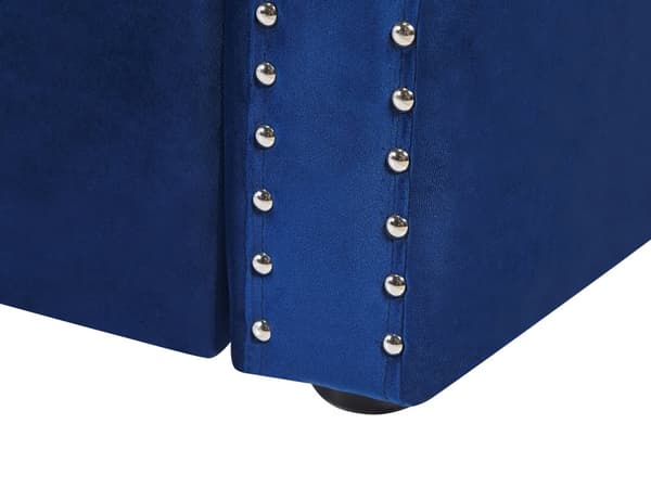 Blå Velour Udtræksseng med Stel 90 x 200 cm Glamourøs Moderne Stil