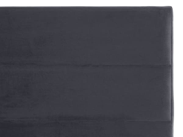 Grå Velour seng 180 x 200 cm Polstret Sølvben Nakkestøtte Ryglæn Glamourøs Moderne Stil