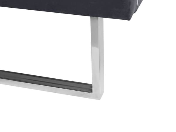 Grå Velour seng 180 x 200 cm Polstret Sølvben Nakkestøtte Ryglæn Glamourøs Moderne Stil