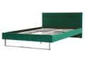 Miniatyrbillede 4 af 10: Grøn Velour seng 160 x 200 cm Polstret Sølvben Nakkestøtte Ryglæn Glamourøs Moderne Stil