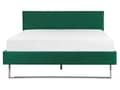 Miniatyrbillede 5 af 10: Grøn Velour seng 160 x 200 cm Polstret Sølvben Nakkestøtte Ryglæn Glamourøs Moderne Stil