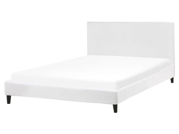 Sengerammebetræk Hvid Velour til Seng 160 x 200 cm Aftagelig Vaskbar