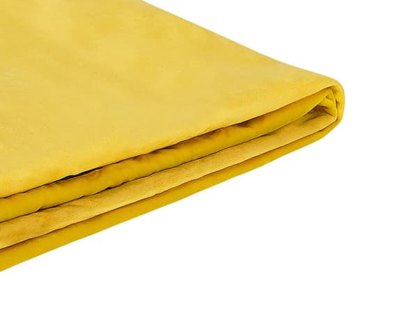 Sengerammebetræk Gul Velour til Seng 180 x 200 cm Aftagelig Vaskbar