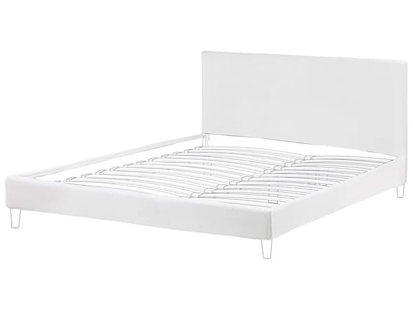 Sengerammebetræk Hvid Velour til Seng 180 x 200 cm Aftagelig Vaskbar