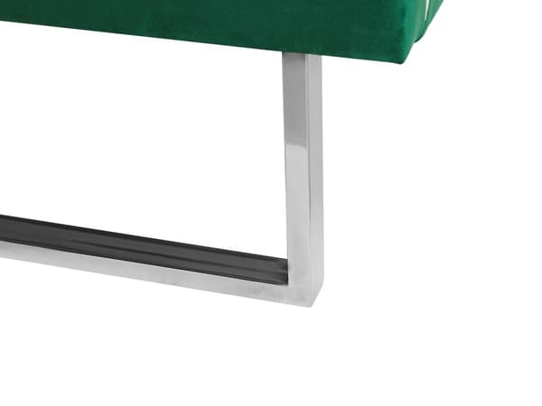 Grøn velour seng 140 x 200 cm Polstret Sølvben Nakkestøtte Ryglæn Glamourøs Moderne Stil