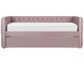 Miniatyrbild 6 av 11: Dagbädd Rosa Sammet 90 x 200 cm Lamellram med Knappar Dekorativ Sängram Glam