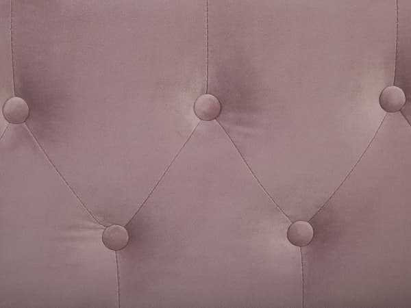 Dagbädd Rosa Sammet 90 x 200 cm Lamellram med Knappar Dekorativ Sängram Glam