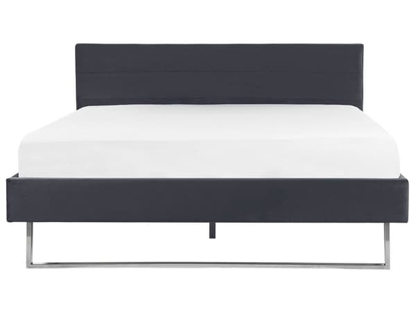 Sänky harmaa sametti verhoilu 180 x 200 cm sängynpääty hopeat jalat glamour tyyli