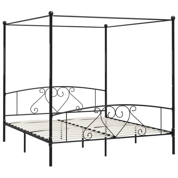 vidaXL sengestel til himmelseng 180 x 200 cm metal sort change1