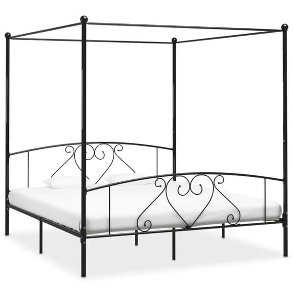 vidaXL sengestel til himmelseng 180 x 200 cm metal sort change1
