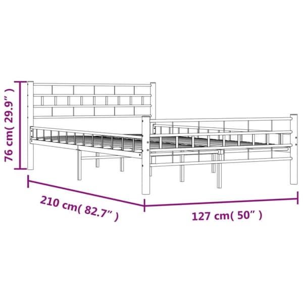 vidaXL sengestel 120 x 200 cm stål sort change1