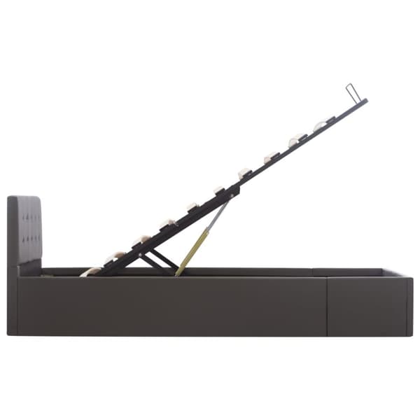 vidaXL hydraulisk opbevaringsseng 90x200 cm kunstlæder grå