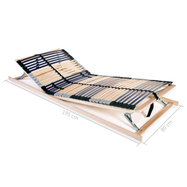 vidaXL Sängyn sälepohjat 2 kpl 42 säleellä 7 vyöhykettä 80x200 cm