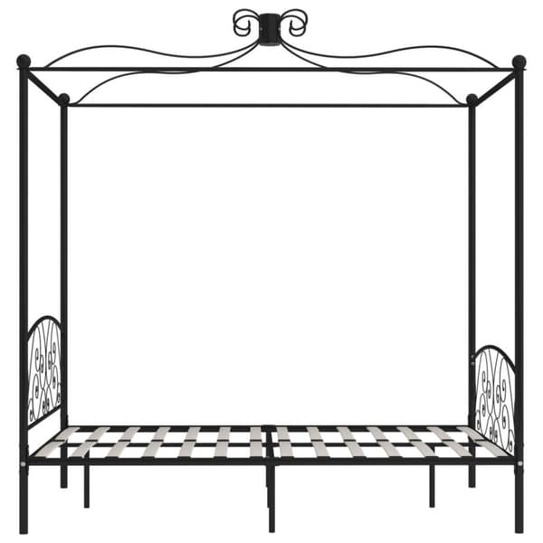 vidaXL Himmelsengeramme svart metall 140x200 cm change1