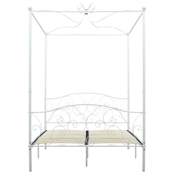 vidaXL sengestel til himmelseng 120 x 200 cm metal hvid change1