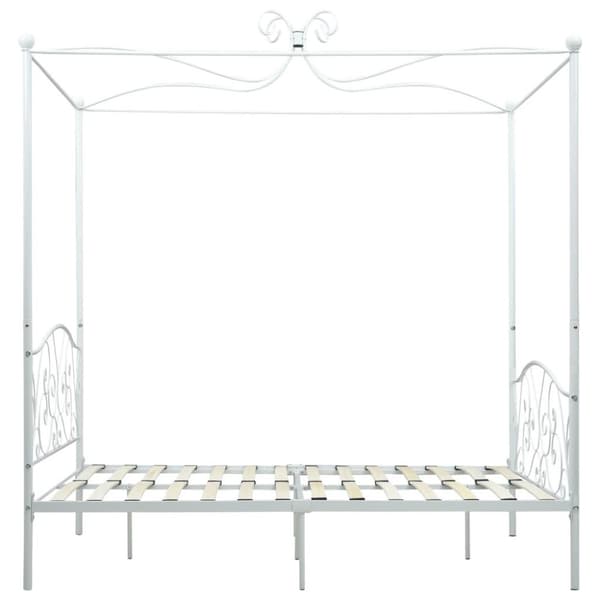 vidaXL sengestel til himmelseng 120 x 200 cm metal hvid change1