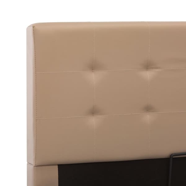 vidaXL hydraulisk opbevaringsseng 140 x 200 cm kunstlæder cappuccino