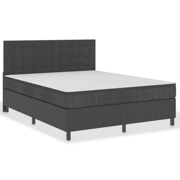 vidaXL seng med boxmadras 160x200 cm stof mørkegrå