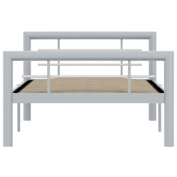 vidaXL sengestel 90x200 cm metal grå og hvid change1