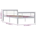 Miniatyrbillede 6 af 6: vidaXL sengestel 90x200 cm metal grå og hvid change1