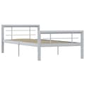 Miniatyrbillede 2 af 6: vidaXL sengestel 90x200 cm metal grå og hvid change1