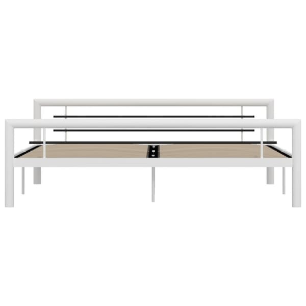vidaXL Seng/Sengeramme hvit og svart metall 180x200 cm change1