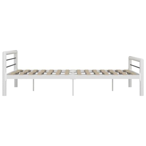 vidaXL Seng/Sengeramme hvit og svart metall 180x200 cm change1