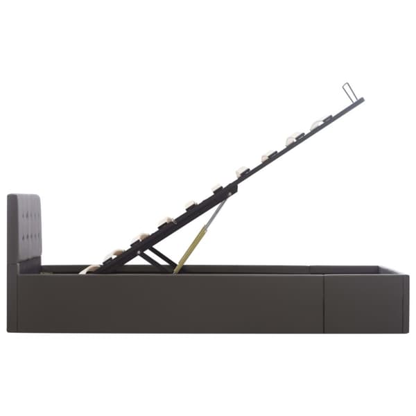 vidaXL hydraulisk opbevaringsseng 100 x 200 cm kunstlæder grå