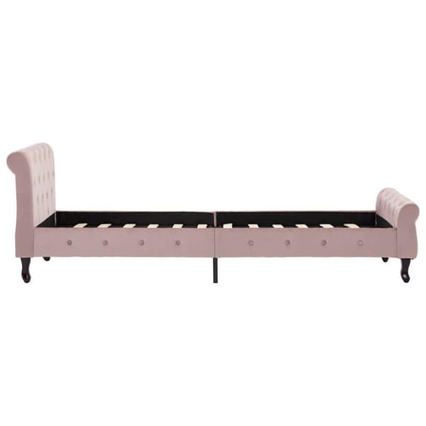 vidaXL sengestel 90x200 cm fløjl pink change1